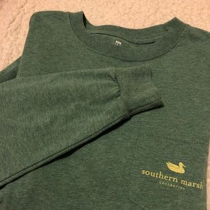 Southern Marsh antler long sleeve green T-shirt